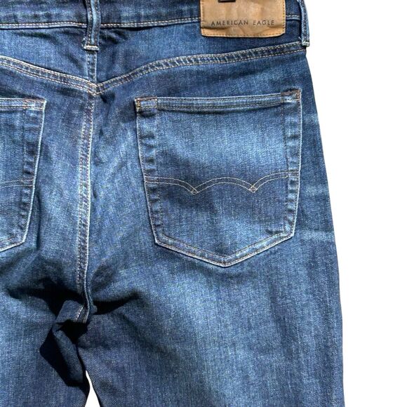 American Eagle Jeans Men 31x34 Blue Denim Slim Fit Distressed Next Level Airflex - Picture 6 of 13